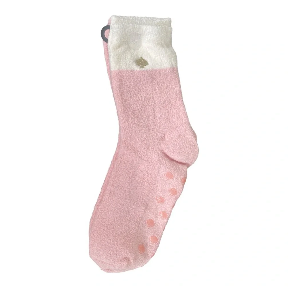 Kate Spade 2 Pair‎ Home Socks 43KK474067TA-Pink Crew Shoe Size 4-10